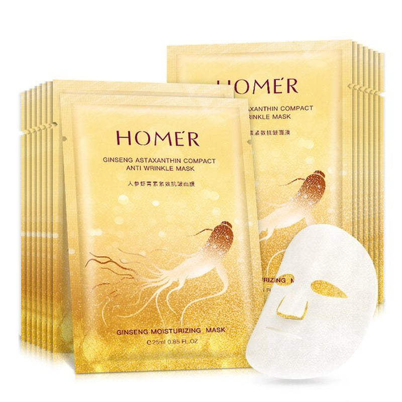 20Pcs 24K Gold Hyaluronic Acid Facial Mask Essence Sheet Mask Oil-Control Anti-Aging Moisturizing Hydrating Brighten Skin Care